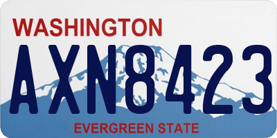 WA license plate AXN8423