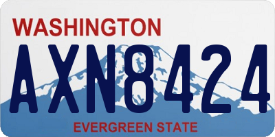 WA license plate AXN8424