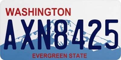WA license plate AXN8425