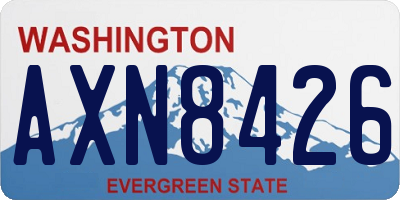 WA license plate AXN8426