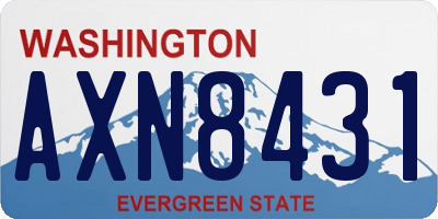 WA license plate AXN8431