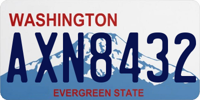 WA license plate AXN8432