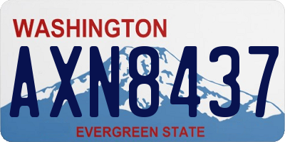 WA license plate AXN8437