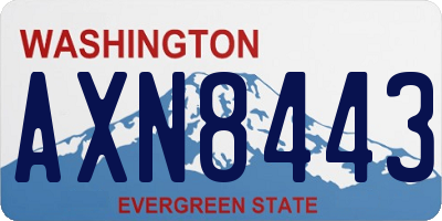 WA license plate AXN8443