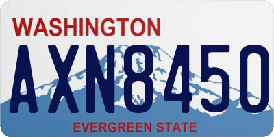 WA license plate AXN8450