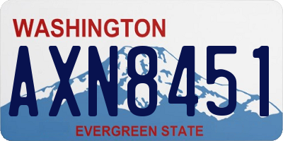WA license plate AXN8451