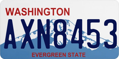 WA license plate AXN8453