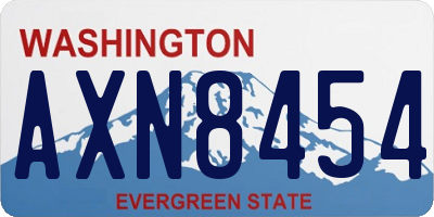 WA license plate AXN8454