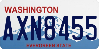 WA license plate AXN8455