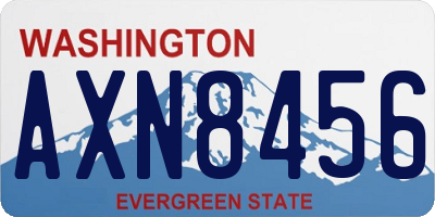 WA license plate AXN8456