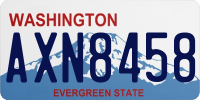 WA license plate AXN8458