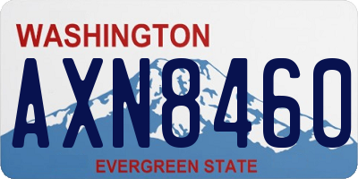 WA license plate AXN8460