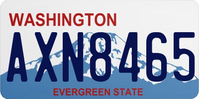 WA license plate AXN8465