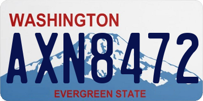 WA license plate AXN8472