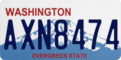 WA license plate AXN8474