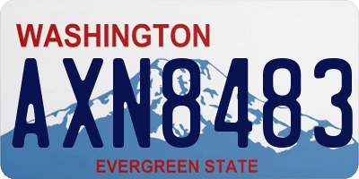 WA license plate AXN8483