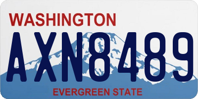 WA license plate AXN8489