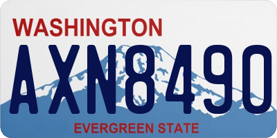 WA license plate AXN8490