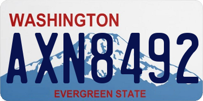 WA license plate AXN8492