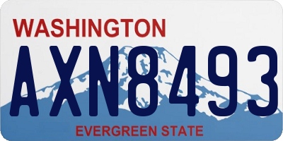WA license plate AXN8493