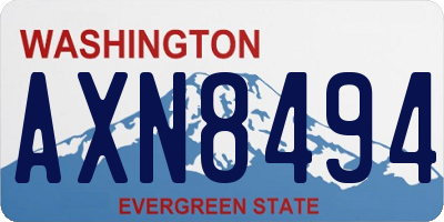 WA license plate AXN8494