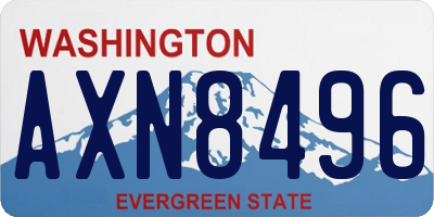 WA license plate AXN8496