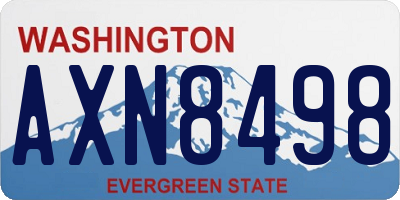 WA license plate AXN8498