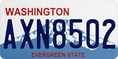 WA license plate AXN8502