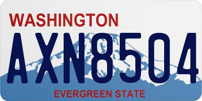WA license plate AXN8504