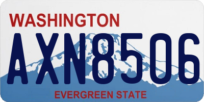 WA license plate AXN8506