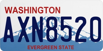 WA license plate AXN8520