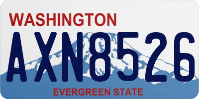 WA license plate AXN8526