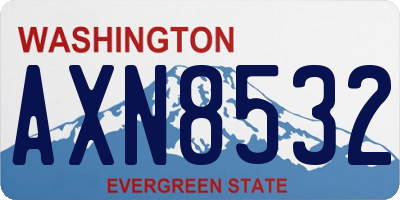 WA license plate AXN8532