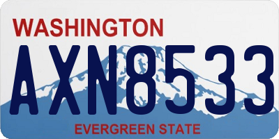 WA license plate AXN8533
