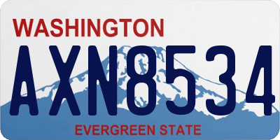 WA license plate AXN8534