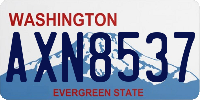 WA license plate AXN8537