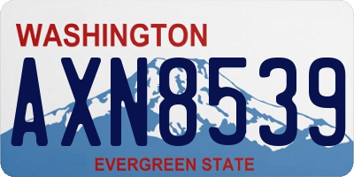 WA license plate AXN8539