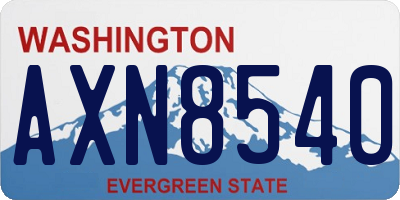 WA license plate AXN8540