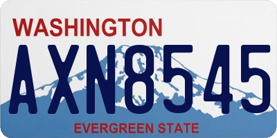 WA license plate AXN8545