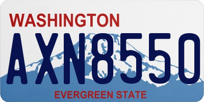 WA license plate AXN8550