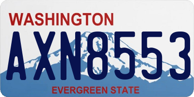 WA license plate AXN8553