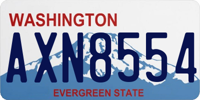 WA license plate AXN8554