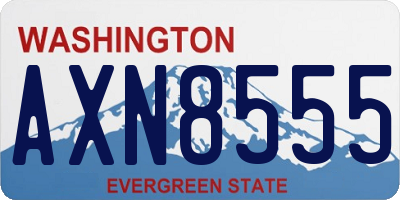 WA license plate AXN8555