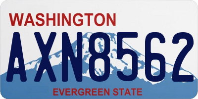 WA license plate AXN8562