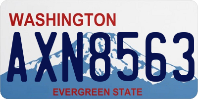 WA license plate AXN8563