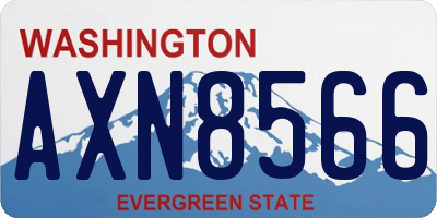WA license plate AXN8566