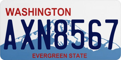 WA license plate AXN8567