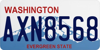 WA license plate AXN8568