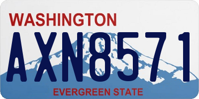 WA license plate AXN8571