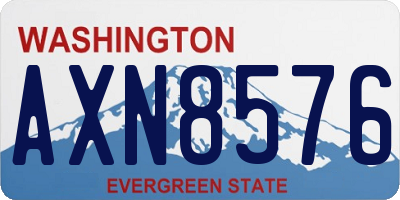 WA license plate AXN8576